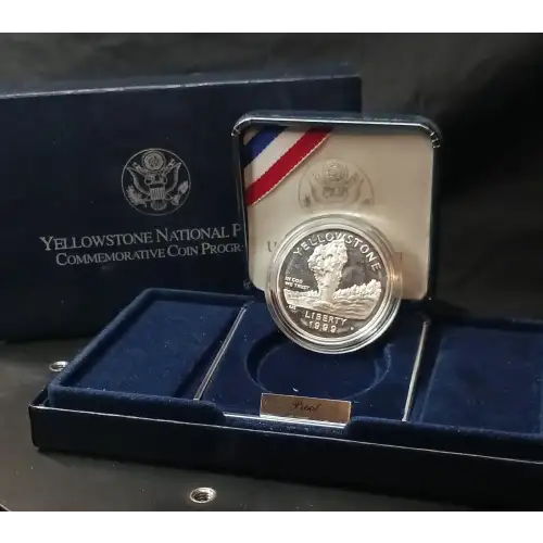 1999-P Yellowstone National Park - Proof Silver Dollar - Box & COA